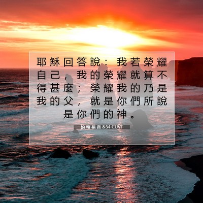 Picture 07 - 約 翰 福 音 8:54 CUVT - 耶 穌 回 答 說 ： 我 若 榮 耀 自 己 - Bible Verse Picture