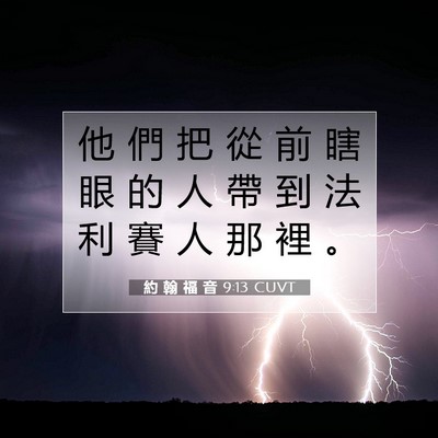Picture 07 - 約 翰 福 音 9:13 CUVT - 他 們 把 從 前 瞎 眼 的 人 帶 到 法 - Bible Verse Picture