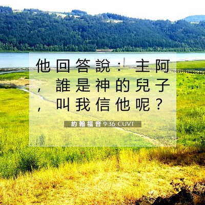 Picture 07 - 約 翰 福 音 9:36 CUVT - 他 回 答 說 ： 主 阿 ， 誰 是 神 的 - Bible Verse Picture