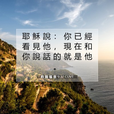 Picture 07 - 約 翰 福 音 9:37 CUVT - 耶 穌 說 ： 你 已 經 看 見 他 ， 現 - Bible Verse Picture