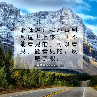 Picture 07 - 約 翰 福 音 9:39 CUVT - 耶 穌 說 ： 我 為 審 判 到 這 世 上 - Bible Verse Picture
