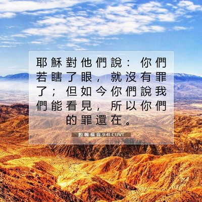 Picture 07 - 約 翰 福 音 9:41 CUVT - 耶 穌 對 他 們 說 ： 你 們 若 瞎 了 - Bible Verse Picture