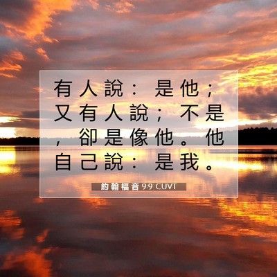 Picture 07 - 約 翰 福 音 9:9 CUVT - 有 人 說 ： 是 他 ； 又 有 人 說 ； - Bible Verse Picture