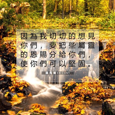 Picture 07 - 羅 馬 書 1:11 CUVT - 因 為 我 切 切 的 想 見 你 們 ， 要 - Bible Verse Picture