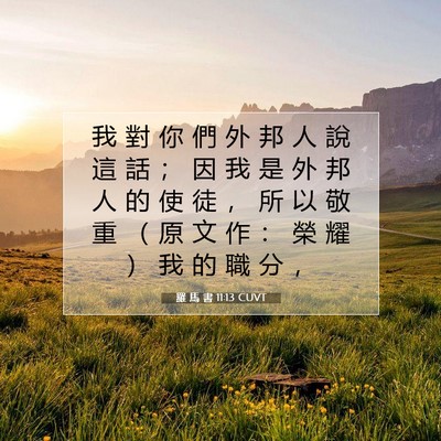 Picture 07 - 羅 馬 書 11:13 CUVT - 我 對 你 們 外 邦 人 說 這 話 ； 因 - Bible Verse Picture