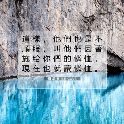 Picture 07 - 羅 馬 書 11:31 CUVT - 這 樣 ， 他 們 也 是 不 順 服 ， 叫 - Bible Verse Picture