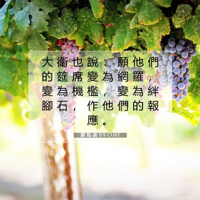 Picture 07 - 羅 馬 書 11:9 CUVT - 大 衛 也 說 ： 願 他 們 的 筵 席 變 - Bible Verse Picture