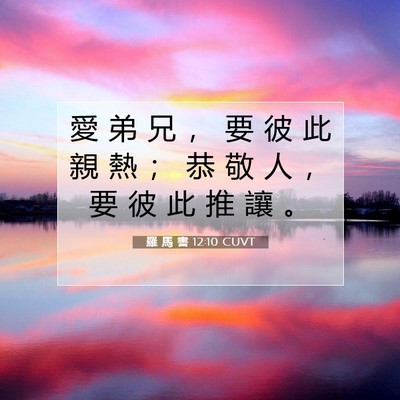 Picture 07 - 羅 馬 書 12:10 CUVT - 愛 弟 兄 ， 要 彼 此 親 熱 ； 恭 敬 - Bible Verse Picture