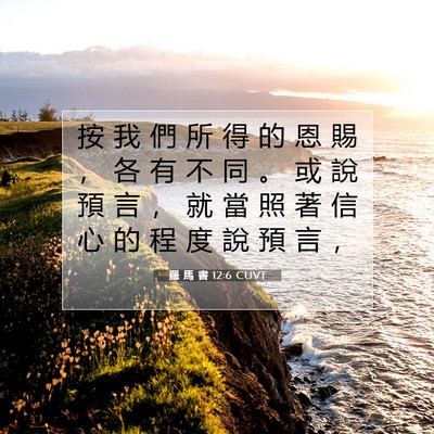 Picture 07 - 羅 馬 書 12:6 CUVT - 按 我 們 所 得 的 恩 賜 ， 各 有 不 - Bible Verse Picture