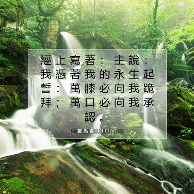 Picture 07 - 羅 馬 書 14:11 CUVT - 經 上 寫 著 ： 主 說 ： 我 憑 著 我 - Bible Verse Picture