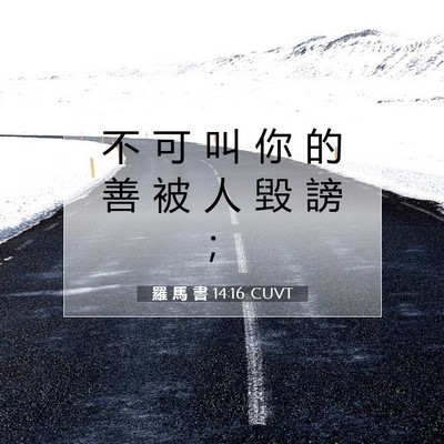 Picture 07 - 羅 馬 書 14:16 CUVT - 不 可 叫 你 的 善 被 人 毀 謗 - Bible Verse Picture
