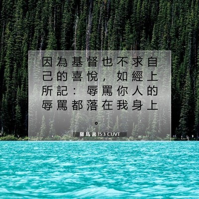 Picture 07 - 羅 馬 書 15:3 CUVT - 因 為 基 督 也 不 求 自 己 的 喜 悅 - Bible Verse Picture