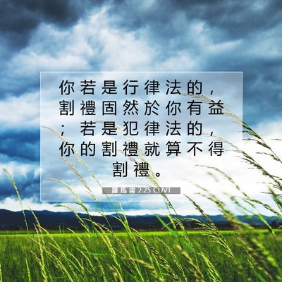Picture 07 - 羅 馬 書 2:25 CUVT - 你 若 是 行 律 法 的 ， 割 禮 固 然 - Bible Verse Picture