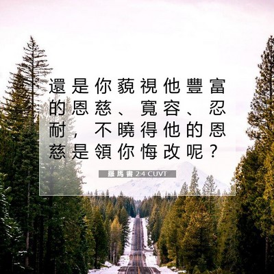Picture 07 - 羅 馬 書 2:4 CUVT - 還 是 你 藐 視 他 豐 富 的 恩 慈 、 - Bible Verse Picture