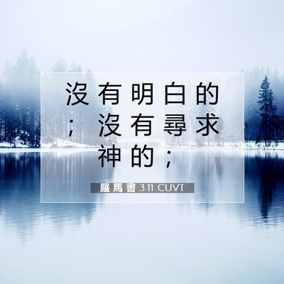 Picture 07 - 羅 馬 書 3:11 CUVT - 沒 有 明 白 的 ； 沒 有 尋 求 神 的 - Bible Verse Picture