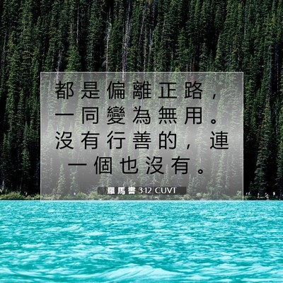 Picture 07 - 羅 馬 書 3:12 CUVT - 都 是 偏 離 正 路 ， 一 同 變 為 無 - Bible Verse Picture