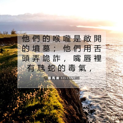 Picture 07 - 羅 馬 書 3:13 CUVT - 他 們 的 喉 嚨 是 敞 開 的 墳 墓 ； - Bible Verse Picture