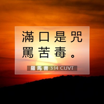 Picture 07 - 羅 馬 書 3:14 CUVT - 滿 口 是 咒 罵 苦 毒 - Bible Verse Picture