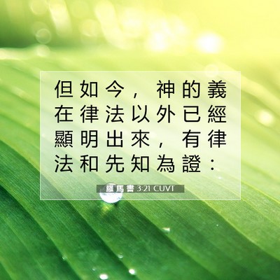 Picture 07 - 羅 馬 書 3:21 CUVT - 但 如 今 ， 神 的 義 在 律 法 以 外 - Bible Verse Picture
