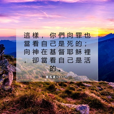 Picture 07 - 羅 馬 書 6:11 CUVT - 這 樣 ， 你 們 向 罪 也 當 看 自 己 - Bible Verse Picture