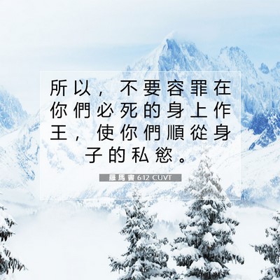 Picture 07 - 羅 馬 書 6:12 CUVT - 所 以 ， 不 要 容 罪 在 你 們 必 死 - Bible Verse Picture
