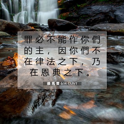 Picture 07 - 羅 馬 書 6:14 CUVT - 罪 必 不 能 作 你 們 的 主 ， 因 你 - Bible Verse Picture