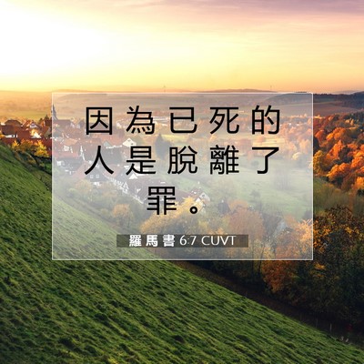 Picture 07 - 羅 馬 書 6:7 CUVT - 因 為 已 死 的 人 是 脫 離 了 罪 - Bible Verse Picture