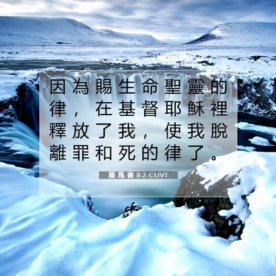 Picture 07 - 羅 馬 書 8:2 CUVT - 因 為 賜 生 命 聖 靈 的 律 ， 在 基 - Bible Verse Picture