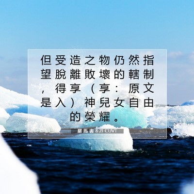 Picture 07 - 羅 馬 書 8:21 CUVT - 但 受 造 之 物 仍 然 指 望 脫 離 敗 - Bible Verse Picture