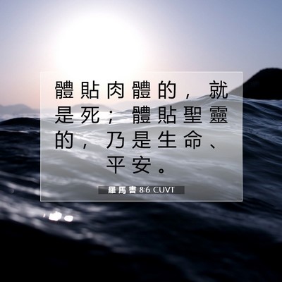 Picture 07 - 羅 馬 書 8:6 CUVT - 體 貼 肉 體 的 ， 就 是 死 ； 體 貼 - Bible Verse Picture