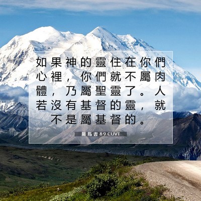 Picture 07 - 羅 馬 書 8:9 CUVT - 如 果 神 的 靈 住 在 你 們 心 裡 ， - Bible Verse Picture