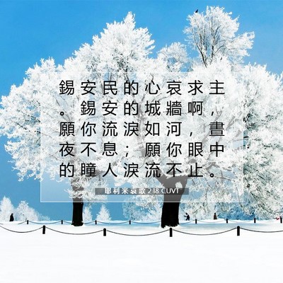 Picture 07 - 耶 利 米 哀 歌 2:18 CUVT - 錫 安 民 的 心 哀 求 主 。 錫 安 的 - Bible Verse Picture