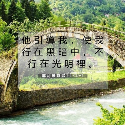 Picture 07 - 耶 利 米 哀 歌 3:2 CUVT - 他 引 導 我 ， 使 我 行 在 黑 暗 中 - Bible Verse Picture