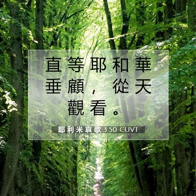 Picture 07 - 耶 利 米 哀 歌 3:50 CUVT - 直 等 耶 和 華 垂 顧 ， 從 天 觀 看 - Bible Verse Picture