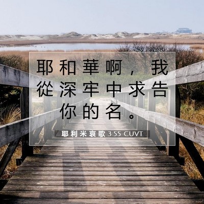 Picture 07 - 耶 利 米 哀 歌 3:55 CUVT - 耶 和 華 啊 ， 我 從 深 牢 中 求 告 - Bible Verse Picture