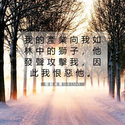 Picture 07 - 耶 利 米 書 12:8 CUVT - 我 的 產 業 向 我 如 林 中 的 獅 子 - Bible Verse Picture
