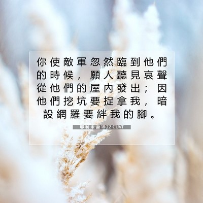 Picture 07 - 耶 利 米 書 18:22 CUVT - 你 使 敵 軍 忽 然 臨 到 他 們 的 時 - Bible Verse Picture