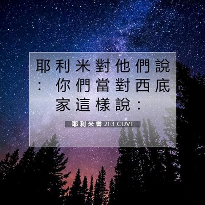 Picture 07 - 耶 利 米 書 21:3 CUVT - 耶 利 米 對 他 們 說 ： 你 們 當 對 - Bible Verse Picture