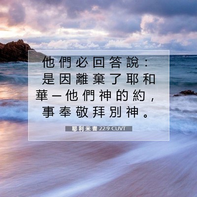 Picture 07 - 耶 利 米 書 22:9 CUVT - 他 們 必 回 答 說 ： 是 因 離 棄 了 - Bible Verse Picture