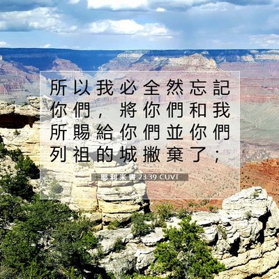 Picture 07 - 耶 利 米 書 23:39 CUVT - 所 以 我 必 全 然 忘 記 你 們 ， 將 - Bible Verse Picture
