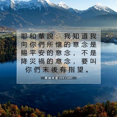 Picture 07 - 耶 利 米 書 29:11 CUVT - 耶 和 華 說 ： 我 知 道 我 向 你 們 - Bible Verse Picture