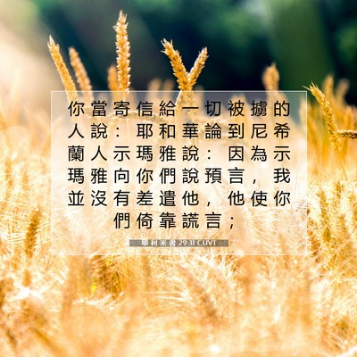 Picture 07 - 耶 利 米 書 29:31 CUVT - 你 當 寄 信 給 一 切 被 擄 的 人 說 - Bible Verse Picture