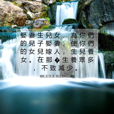 Picture 07 - 耶 利 米 書 29:6 CUVT - 娶 妻 生 兒 女 ， 為 你 們 的 兒 子 - Bible Verse Picture
