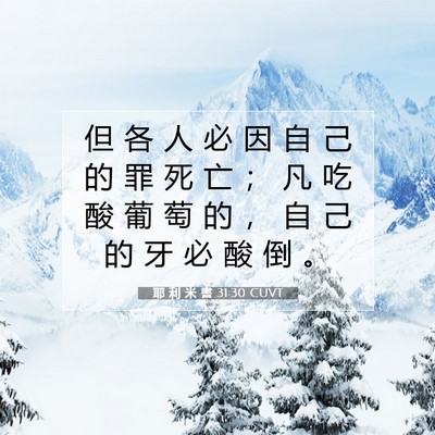 Picture 07 - 耶 利 米 書 31:30 CUVT - 但 各 人 必 因 自 己 的 罪 死 亡 ； - Bible Verse Picture