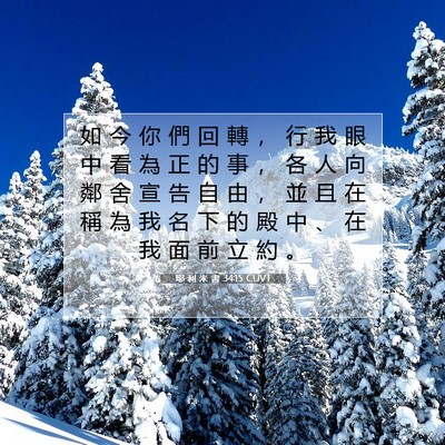 Picture 07 - 耶 利 米 書 34:15 CUVT - 如 今 你 們 回 轉 ， 行 我 眼 中 看 - Bible Verse Picture