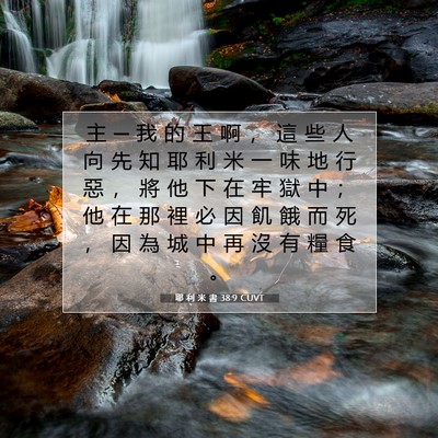 Picture 07 - 耶 利 米 書 38:9 CUVT - 主 ─ 我 的 王 啊 ， 這 些 人 向 先 - Bible Verse Picture