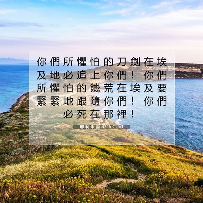 Picture 07 - 耶 利 米 書 42:16 CUVT - 你 們 所 懼 怕 的 刀 劍 在 埃 及 地 - Bible Verse Picture