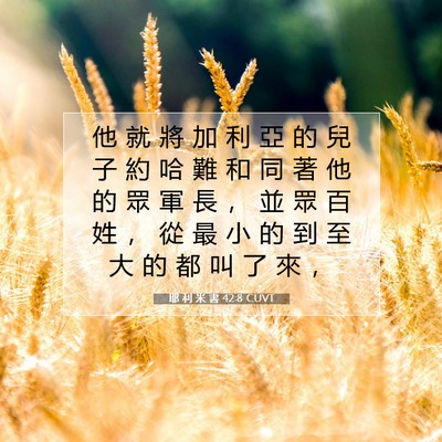 Picture 07 - 耶 利 米 書 42:8 CUVT - 他 就 將 加 利 亞 的 兒 子 約 哈 難 - Bible Verse Picture
