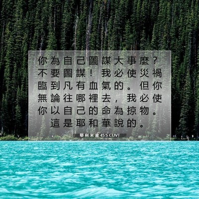 Picture 07 - 耶 利 米 書 45:5 CUVT - 你 為 自 己 圖 謀 大 事 麼 ？ 不 要 - Bible Verse Picture