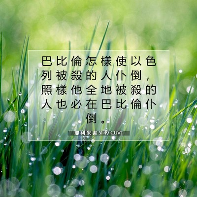 Picture 07 - 耶 利 米 書 51:49 CUVT - 巴 比 倫 怎 樣 使 以 色 列 被 殺 的 - Bible Verse Picture